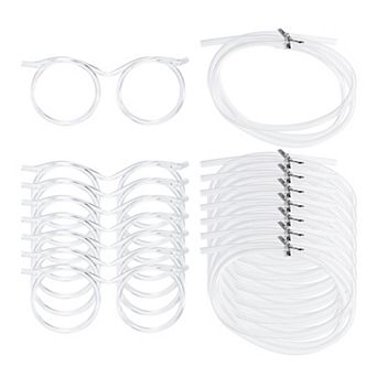 8 pc Straw Glasses, Plastic Straw Eye Glasses, Round Novelty Drinking Eyeglasses Reusable Straws