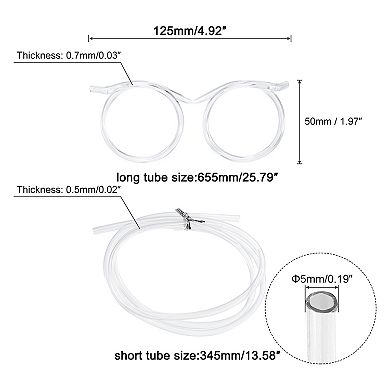 8 Pcs Straw Glasses, Plastic Straw Eye Glasses, Round Novelty Drinking Eyeglasses Reusable Straws
