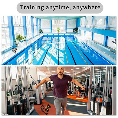 Swimming Arm Strength Training, Swimming Training Equipment Dry Land Cord, Black