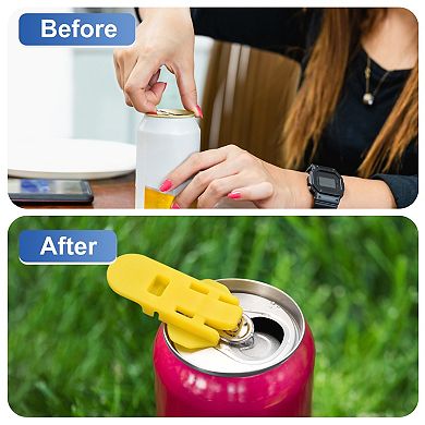 Manual Easy Can Opener, 6 Pack Aluminum Beverage Can Cover Protector, Plastic Can Openers