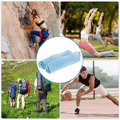 Moisture Wicking Arm Sleeves for Outdoor Blue Yellow 1 Pair