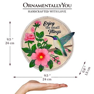 Enjoy the Small Things Hummingbird Stepping Stone, 9.5" Decorative Garden Appreciation Gift