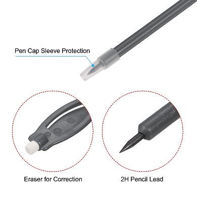 Golf Scoring Pencils with Eraser, 10 Pack Oval Clip Plastic 2H Marker Pens