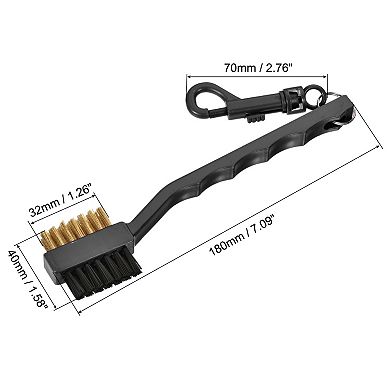 Golf Club Brush Double Sided Dust Cleaning Groove Cleaner with Clip