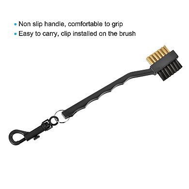 Golf Club Brush Double Sided Dust Cleaning Groove Cleaner with Clip