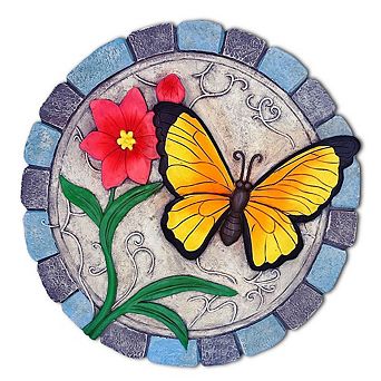Colorful Moments Bloom Stepping Stone, 9.5" Butterfly Garden Decorative Figurine