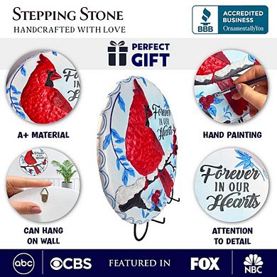 Forever in our Hearts Cardinal Stepping Stone, 9.5" Winter Garden Decorative Resin Figurine
