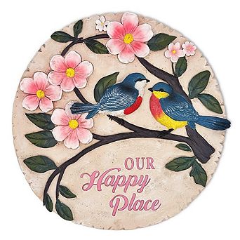 Blossoming Songbirds Positivity Stepping Stone, 9.5" Happiness Garden Decoration and Support Gift