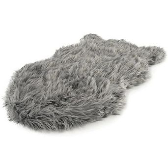 Paw PupRug Faux Fur Orthopedic Dog Bed Grey
