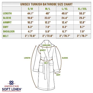 Adult American Soft Linen Luxury Waffle Bathrobe