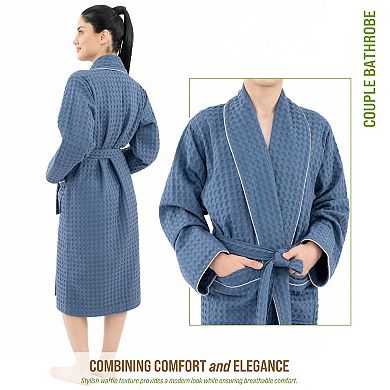 Adult American Soft Linen Luxury Waffle Bathrobe