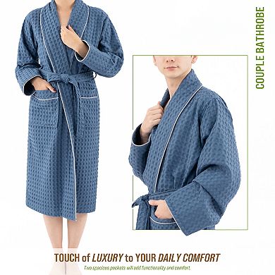 Adult American Soft Linen Luxury Waffle Bathrobe
