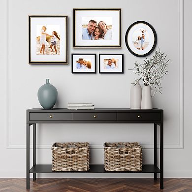 Camden Reed 5-Piece Black & Gold Finish Mixed Rectangle & Oval Gallery Wall Frame Set