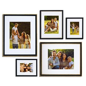 Camden Reed 5 pc Black & Gold Finish Mixed Gallery Wall Frame Set