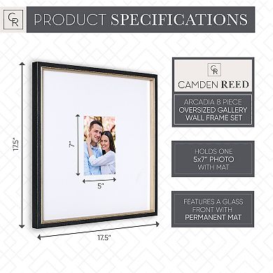 Camden Reed Arcadia 8-Piece Black & Silver Molding Oversized Gallery Wall Frame Set