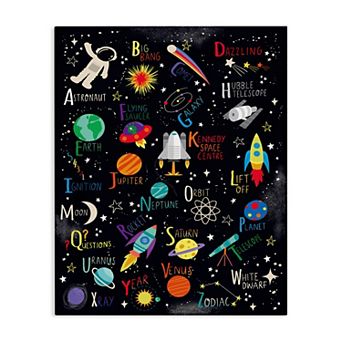 Stupell Home Decor Outer Space Fun Alphabet Wall Art