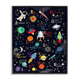 Stupell Home Decor Outer Space Fun Alphabet Wall Art