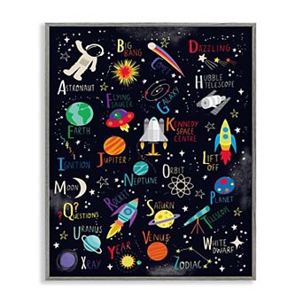 Stupell Home Decor Outer Space Fun ABC Wall Art