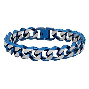 Steel Nation Men's Two-Tone Stainless Steel Curb Link Bracelet
