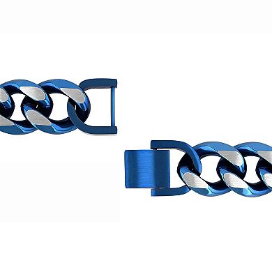 Steel Nation Men's Two-Tone Stainless Steel Curb Link Bracelet