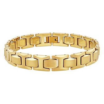 Steel Nation Men's Gold-Tone Tungsten Link Bracelet