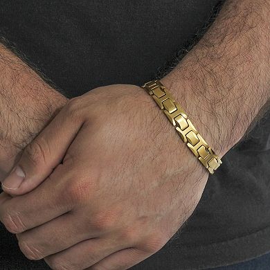Steel Nation Men's Gold-Tone Tungsten Link Bracelet