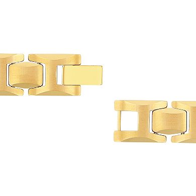 Steel Nation Men's Gold-Tone Tungsten Link Bracelet