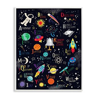 Stupell Home Decor Outer Space Fun Alphabet Wall Art