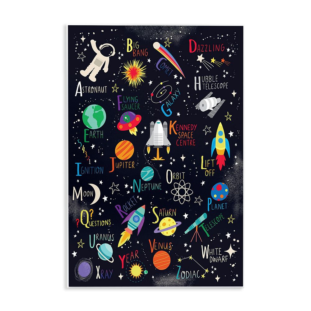 Stupell Home Decor Outer Space Fun Alphabet Wall Art