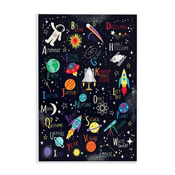 Stupell Home Decor Outer Space Fun Alphabet Wall Art