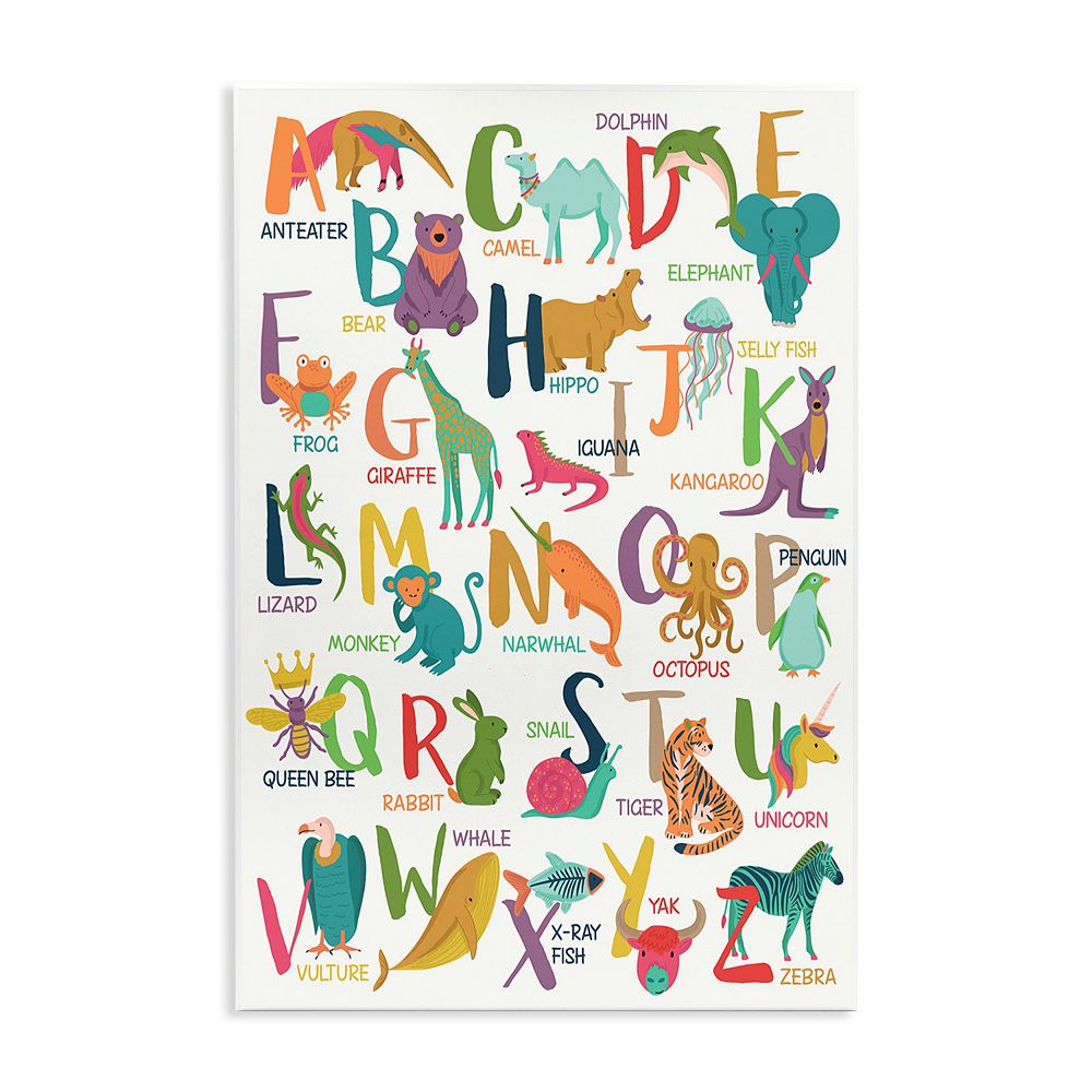 Stupell Home Decor Joyful Animal Alphabet Wall Art