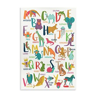 Stupell Home Decor Joyful Animal Alphabet Wall Art