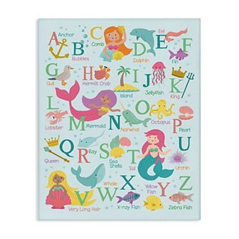 Stupell Home Decor Mermaid Alphabet Wall Art