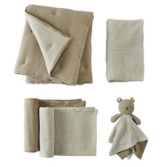 Levtex Baby Cloud Muslin Cocoa/Beige 5 pc Bedding Set