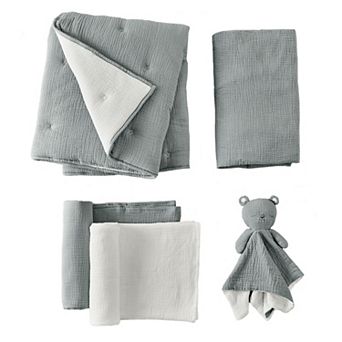 Levtex Baby Cloud Muslin Cocoa/Beige 5 pc Bedding Set