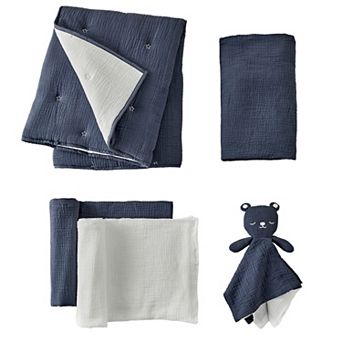 Levtex Baby Cloud Muslin Cocoa/Beige 5 pc Bedding Set