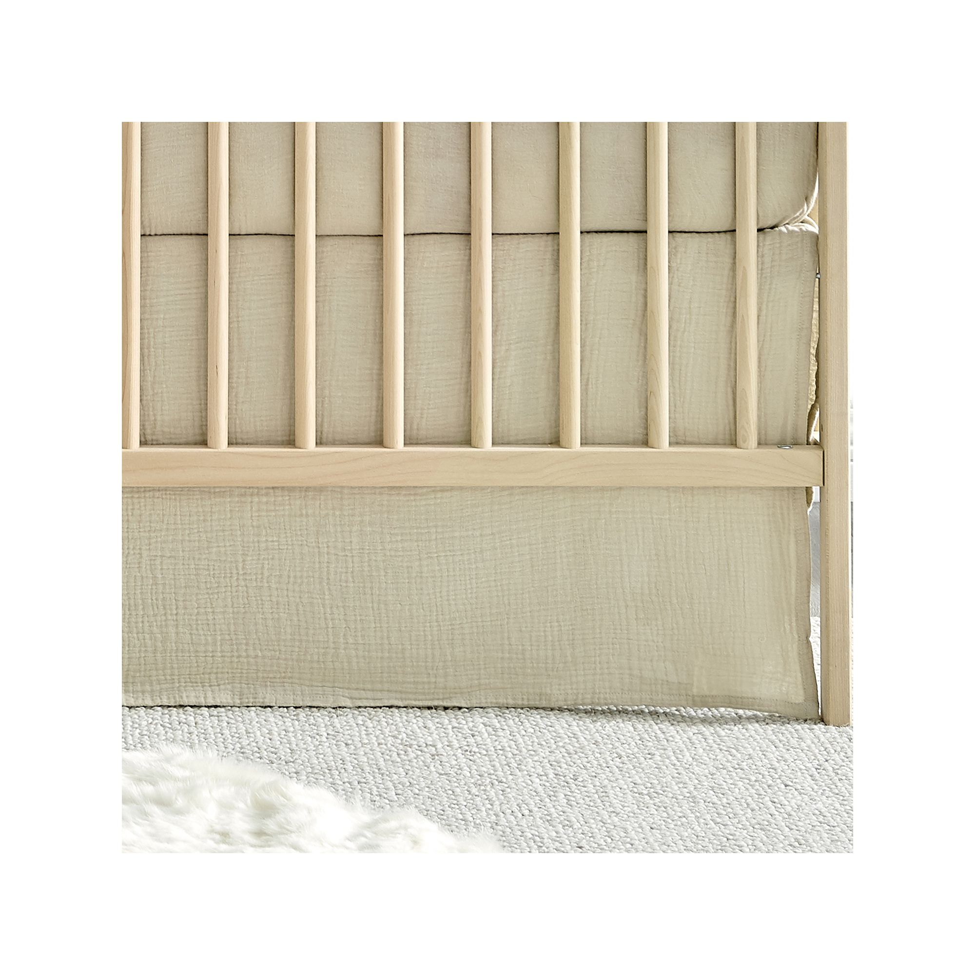 Levtex Baby Cloud Muslin Crib Dust Ruffle, Beige