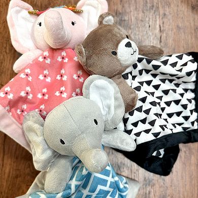 Levtex Baby Gray Elephant Plush Security Blanket