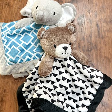 Levtex Baby Gray Elephant Plush Security Blanket