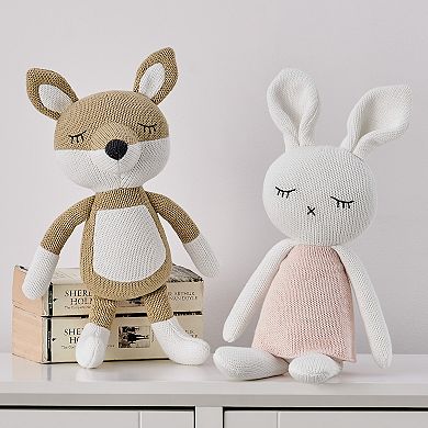 Levtex Baby Mills Waffle Taupe Fox Plush Stuffed Animal