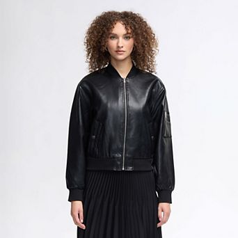 Women's NVLT Faux Leather Bomber Jacket