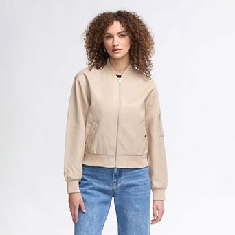 Women's NVLT Faux Leather Bomber Jacket