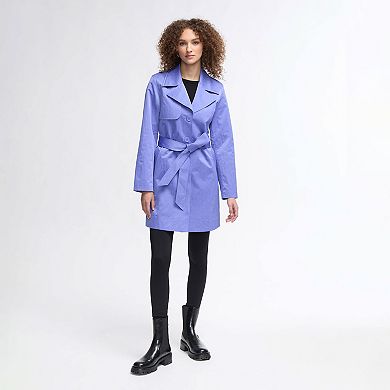 Women's NVLT Crinkle Trench Coat with Self Belt