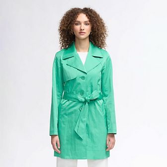 Women's NVLT Crinkle Trench Coat with Self Belt