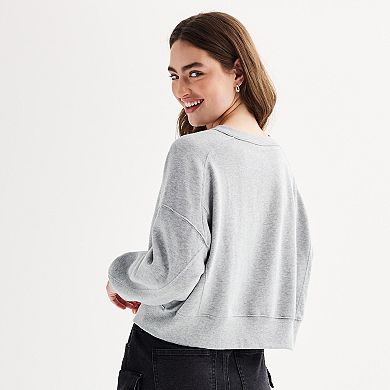 Juniors' SO® Cropped Crewneck Pullover