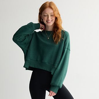 Juniors' SO® Cropped Crewneck Pullover