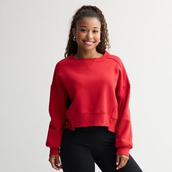 Juniors' SO® Cropped Crewneck Pullover