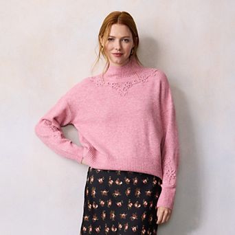 Petite LC Lauren Conrad Mockneck Pullover Sweater
