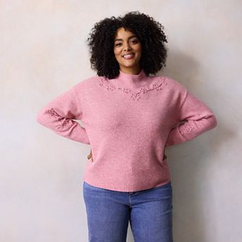 Plus Size LC Lauren Conrad Mockneck Pullover Sweater