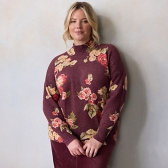 Plus Size LC Lauren Conrad Mockneck Pullover Sweater